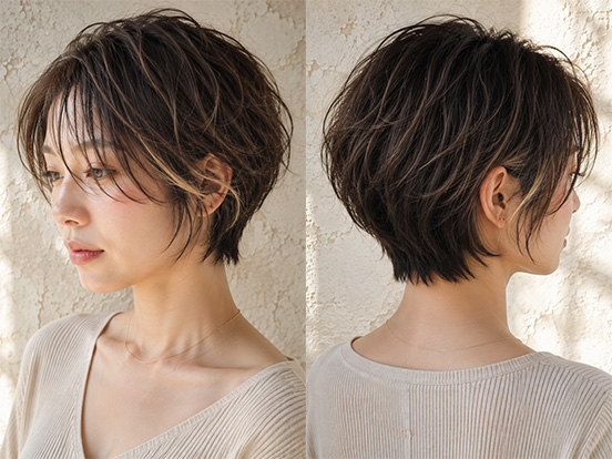 【大田区・久が原｜くせ毛ショートカット×ポイントカラー】