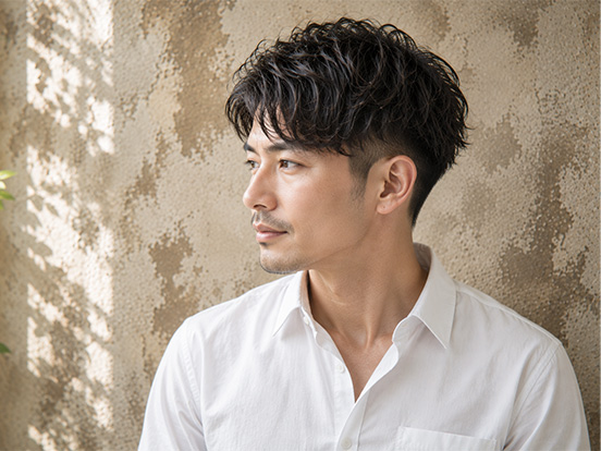 【大田区・久が原で30代メンズのくせ毛・多毛に似合う髪型｜扱いやすいツーブロックショート】